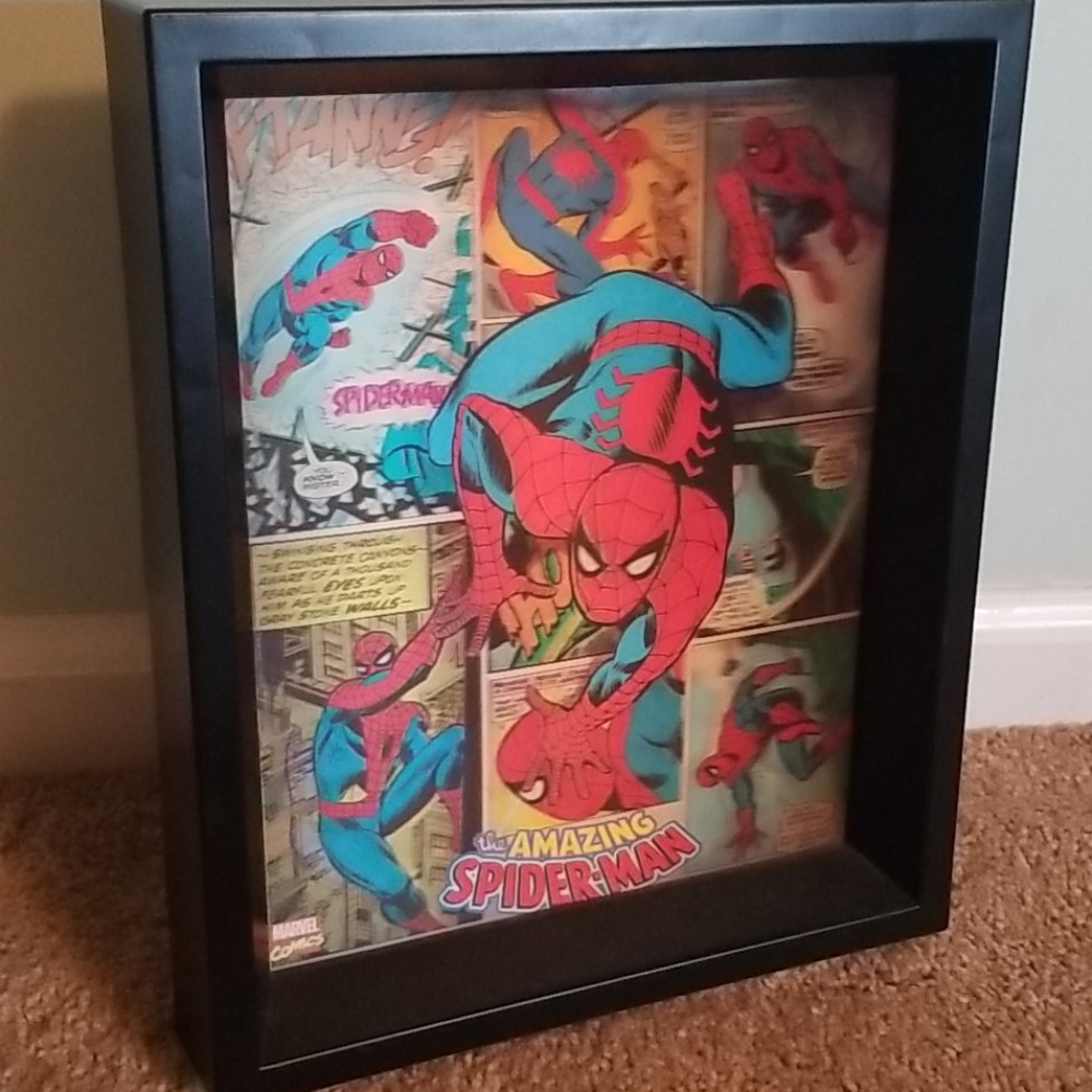 3D boys room wall decor  spider man